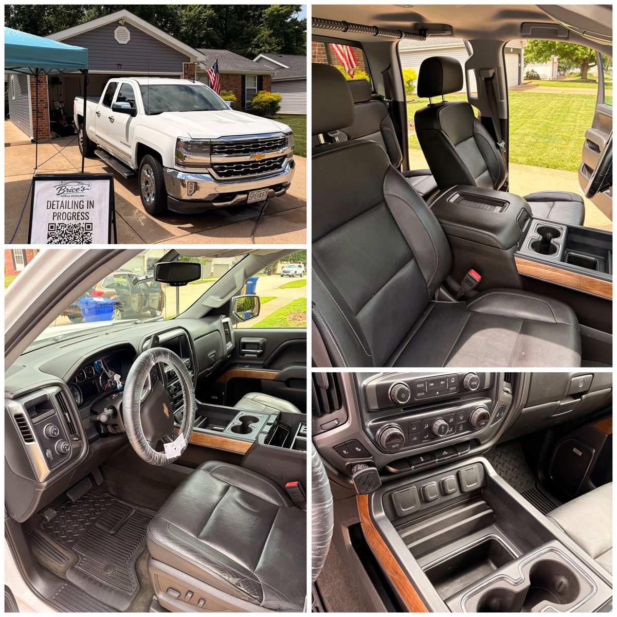 Mobile detailing set up on-site at a customer's home